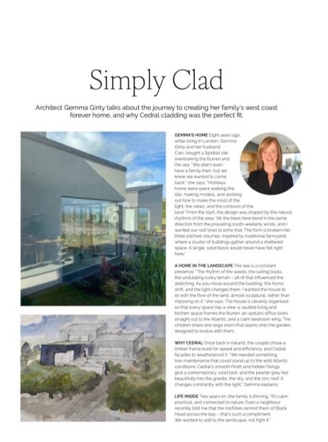 Look what’s just landed on the shelves in the Sept/Oct edition of House and Home Ireland!

This article is in partnership with @cedralireland, the supplier of our beautiful fibre cement cladding. I share some of the experiences of building our dream home and give top tips on the many decisions that need to be made.

Many thanks to @cedralireland and @houseandhomemagazine for publishing the article. #cladding #Irisharchitecture #selfbuild #houseandhome #cedralcladding #buildingjourney #dreamhome #timberframe #landscapedesign #homeinthelandscape #architectshome