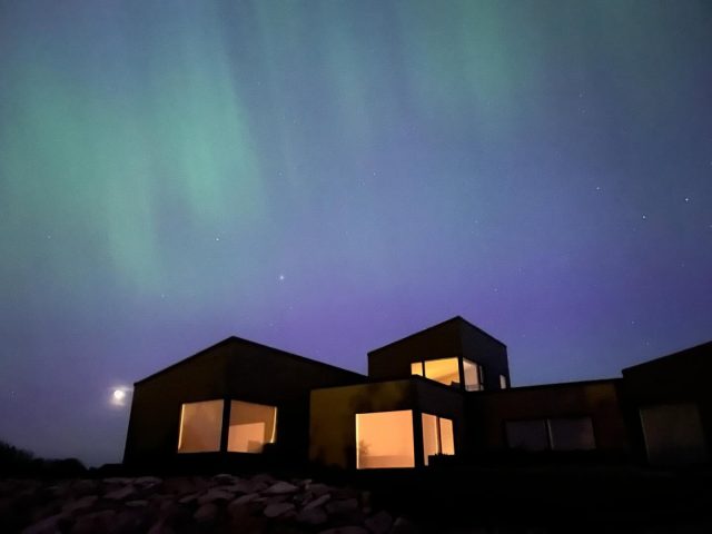 What a treat to experience the northern lights on this clear beautiful night, after the hottest day of the year! I couldn’t believe my eyes!! 
Thankfully nobody drove by to see me taking pictures of our house in the darkness at midnight! 😆🙈. Get outside and check it out if you’re still up! Apparently the lights will be visible over the weekend #northernlights #northerlightsireland #clearskies #solarstorm #architecturalform #irisharchitecture #westofireland